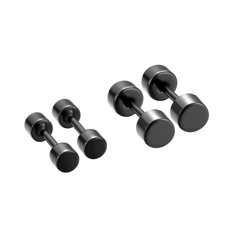Detailed view of 3mm and 4mm flat back disc .925 sterling silver screw stud earrings showing minimalist design and polished finish
